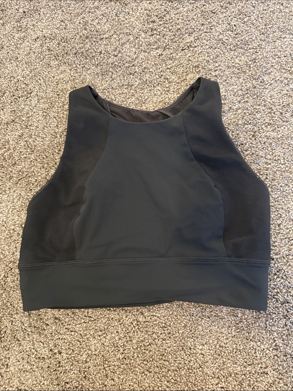 Lululemon Grey High-Neck Mesh Sports Bra